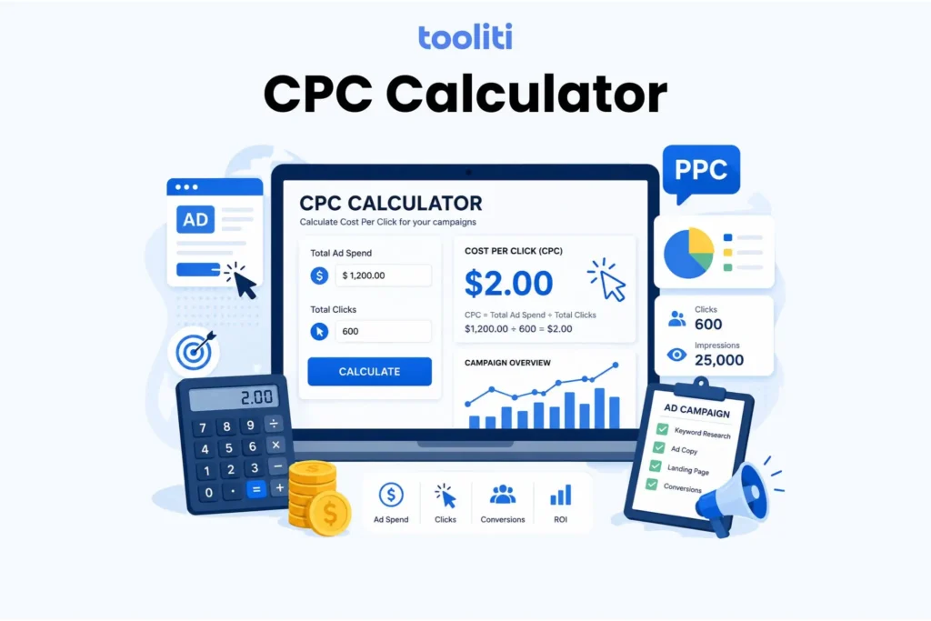 CPC Calculator | Calculate Cost Per Click | Tooliti